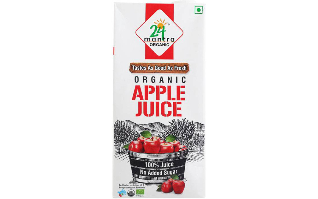 24 Mantra Organic Apple Juice    Tetra Pack  1 litre